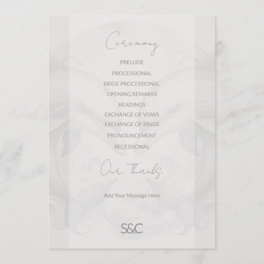 Modern Whimsy Dolphin Wedding Programma Programmakaart (Achterkant)