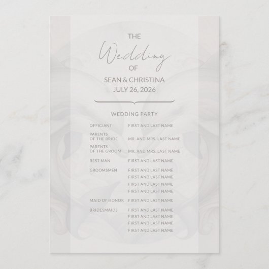 Modern Whimsy Dolphin Wedding Programma Programmakaart (Voorkant)