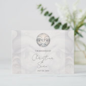 Modern Whimsy Dolphin Wedding RSVP Response Kaart (Staand voorkant)