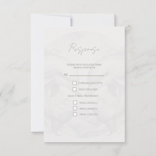 Modern Whimsy Dolphin Wedding RSVP Response Kaart (Achterkant)