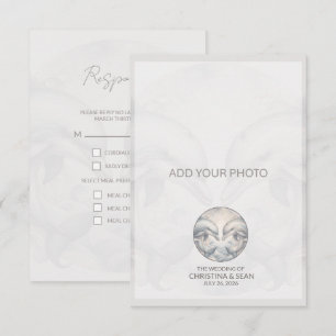 Modern Whimsy Dolphin Wedding RSVP Response Kaart