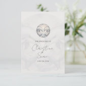 Modern Whimsy Dolphin Wedding RSVP Response Kaart (Staand voorkant)