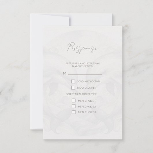 Modern Whimsy Dolphin Wedding RSVP Response Kaart (Achterkant)