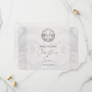Modern Whimsy Dolphin Wedding Save The Date Kaart