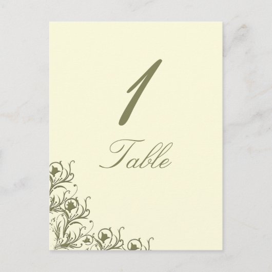 Modern Whimsy filigraan Trouwtafel Nummer Briefkaart (Voorkant)