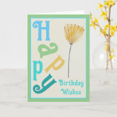 Modern Whimsy Flower Happy Birthday Card Kaart (Gele Bloem)