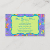 Modern Whimsy Lavender Butterfly Monogram Visitekaartje (Achterkant)