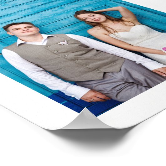 Modern Whimsy | Twee foto-bruiloft Poster (Hoek)