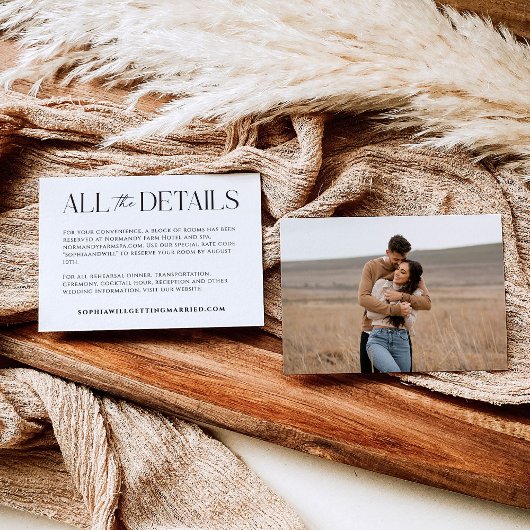 Modern Whimsy Wedding Details Enclosure Kaart