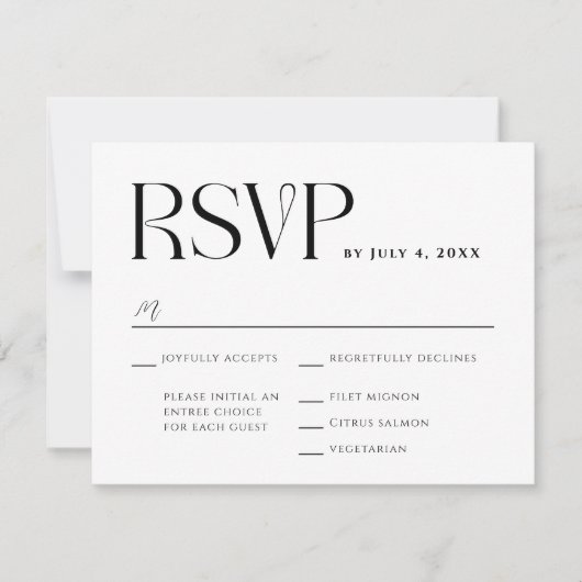 Modern Whimsy Wedding RSVP Kaart (Voorkant)