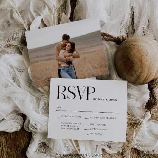 Modern Whimsy Wedding RSVP Kaart