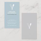 MODERN WHISK & LEPEL LOGO OP BLAUW VISITEKAARTJE (Voorkant / Achterkant)