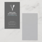 MODERN WHISK & LEPEL LOGO OP GRIJS VISITEKAARTJE (Voorkant / Achterkant)