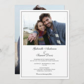 Modern White 2 Foto Simple Wedding Invitation (Voorkant / Achterkant)