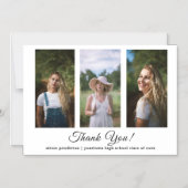 Modern White 3 Foto Afstuderen Bedankt Magnetische Uitnodiging (Voorkant)