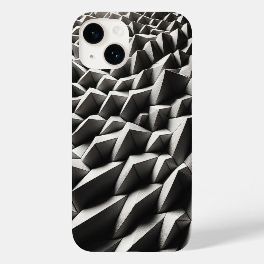 Modern White 3D Geometric Phone Case - Minimalist  (Achterkant)