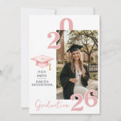 Modern White 4 Photo Graduation Invitation Kaart (Voorkant)