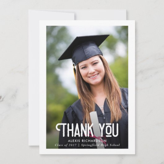 Modern White | Afstuderen Foto bedankt (Voorkant)