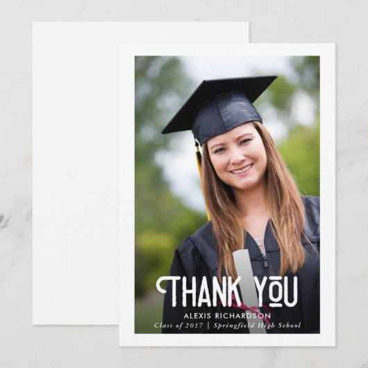 Modern White | Afstuderen Foto bedankt (Voorkant / Achterkant)