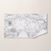 Modern White Agate Silver Abstracte marmer Bad Handdoek (Handdoek)