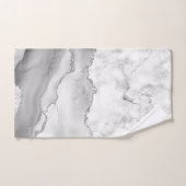 Modern White Agate Silver Faux Glitter Marble Bad Handdoek (Handdoek)