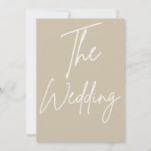Modern White and beige Simple Wedding  Kaart (Achterkant)