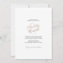 Modern White and Beige Wedding Invitation
