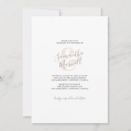 Modern White and Beige Wedding Invitation