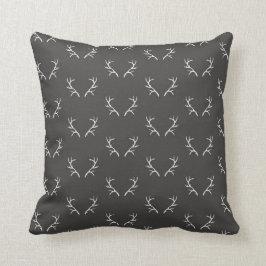 Modern white and black antler patterned  kussen