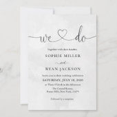 Modern white and black Photo Wedding Kaart (Voorkant)
