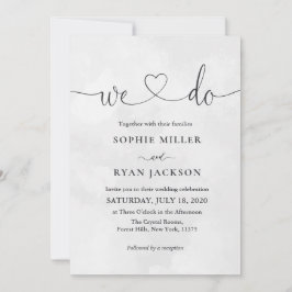 Modern white and black Photo Wedding Kaart