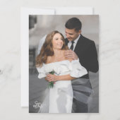 Modern white and black Photo Wedding Kaart (Achterkant)