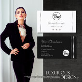 Modern White and Black Shimmery Diamonds voeg Logo Visitekaartje