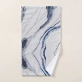 Modern White and Blue Minimalist Marble Bad Handdoek (Handdoek)