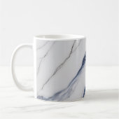Modern White and Blue Minimalist Marble Koffiemok (Links)