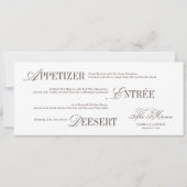 Modern White and Brown Wedding Menu Card Kaart (Voorkant)