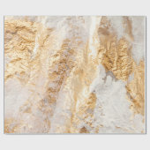 Modern White And Gold Brush Painted Background Tex Cadeaupapier (Vlak)