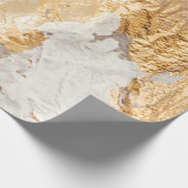 Modern White And Gold Brush Painted Background Tex Cadeaupapier (Hoek)