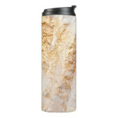 Modern White And Gold Brush Painted Background Tex Thermosbeker (Gedraaid links)
