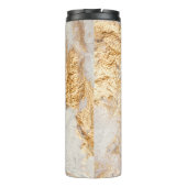 Modern White And Gold Brush Painted Background Tex Thermosbeker (Achterkant)