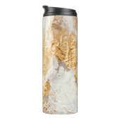 Modern White And Gold Brush Painted Background Tex Thermosbeker (Geroteerd rechts)