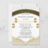 Modern White and Gold Islamic Rehearsal Dinner Kaart (Voorkant)
