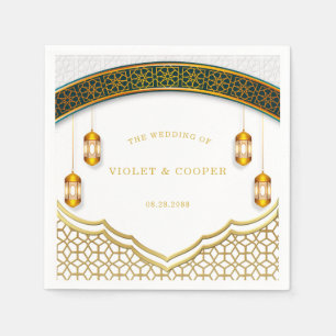 Modern White and Gold Islamic Wedding Servet
