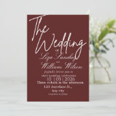 Modern White and red Simple Wedding  Kaart (Staand voorkant)