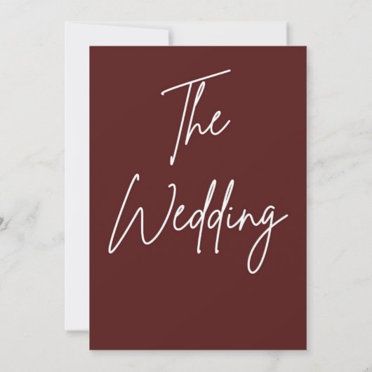 Modern White and red Simple Wedding  Kaart (Achterkant)