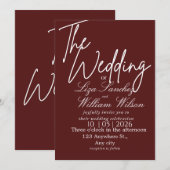 Modern White and red Simple Wedding  Kaart (Voorkant / Achterkant)