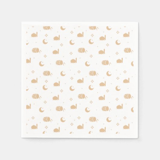 Modern White Beige Ramadan & Eid Napkins Servet (Voorkant)