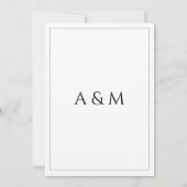 Modern white black minimalist wedding kaart (Achterkant)