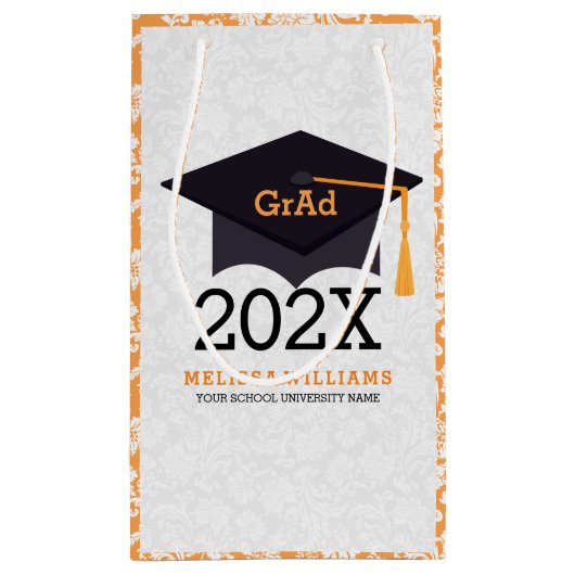 Modern White Black & Oranje Afstuderen 2016-ontwer Klein Cadeauzakje (Achterkant)