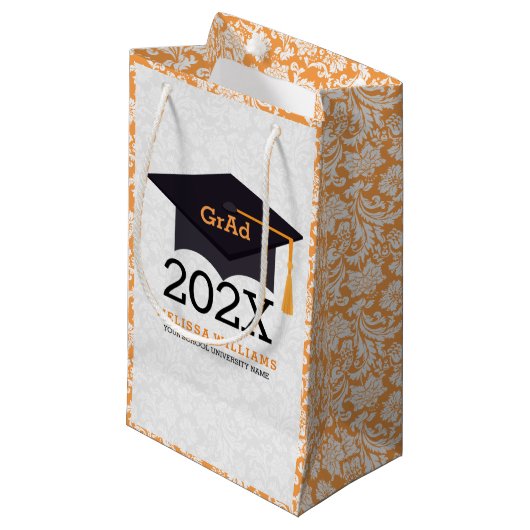 Modern White Black & Oranje Afstuderen 2016-ontwer Klein Cadeauzakje (Voorkant Gekanteld)